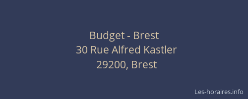 Budget - Brest