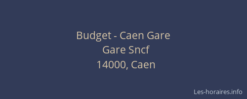 Budget - Caen Gare