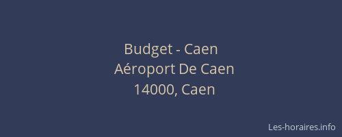 Budget - Caen