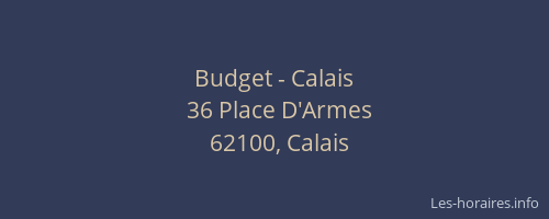 Budget - Calais