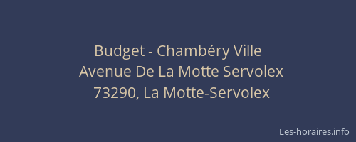 Budget - Chambéry Ville