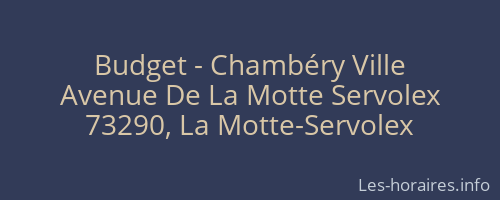 Budget - Chambéry Ville