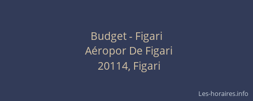 Budget - Figari