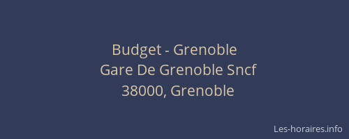Budget - Grenoble