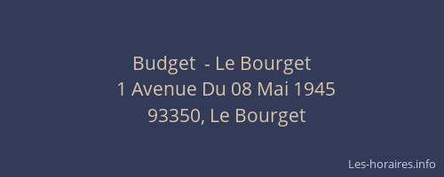 Budget  - Le Bourget