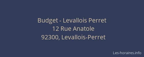 Budget - Levallois Perret