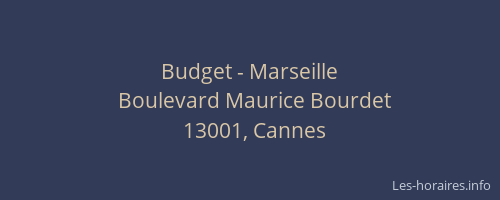 Budget - Marseille