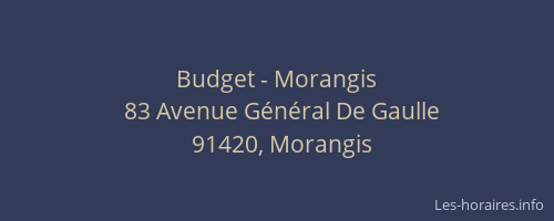 Budget - Morangis