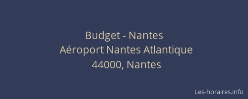 Budget - Nantes