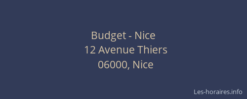 Budget - Nice