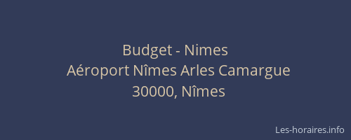 Budget - Nimes