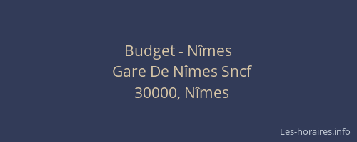 Budget - Nîmes