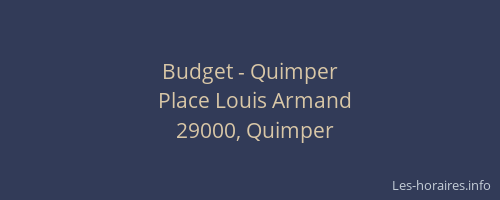 Budget - Quimper
