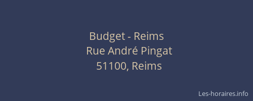 Budget - Reims