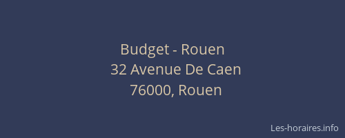Budget - Rouen