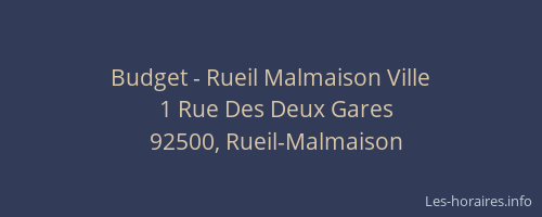 Budget - Rueil Malmaison Ville