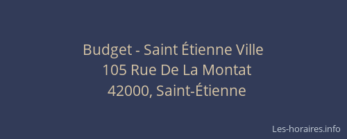 Budget - Saint Étienne Ville