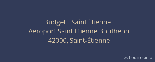Budget - Saint Étienne