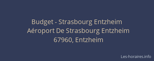 Budget - Strasbourg Entzheim