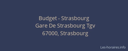 Budget - Strasbourg