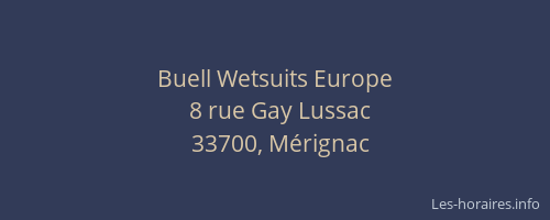 Buell Wetsuits Europe