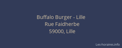 Buffalo Burger - Lille