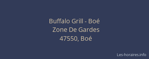 Buffalo Grill - Bo&eacute;