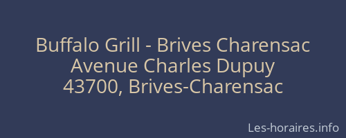 Buffalo Grill - Brives Charensac
