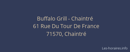 Buffalo Grill - Chaintr&eacute;