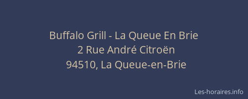 Buffalo Grill - La Queue En Brie