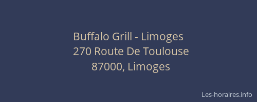 Buffalo Grill - Limoges