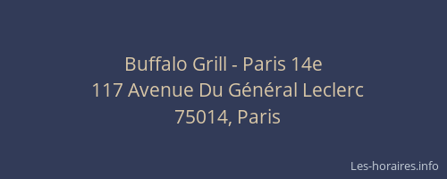 Buffalo Grill - Paris 14e