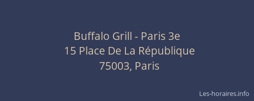 Buffalo Grill - Paris 3e
