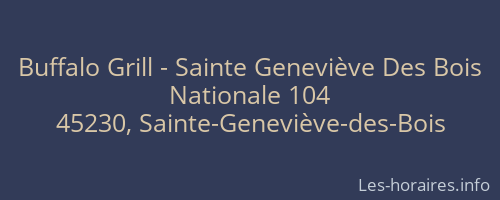 Buffalo Grill - Sainte Geneviève Des Bois