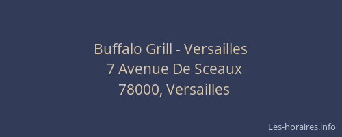 Buffalo Grill - Versailles