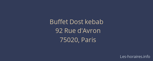 Buffet Dost kebab