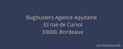 Bugbusters Agence Aquitaine