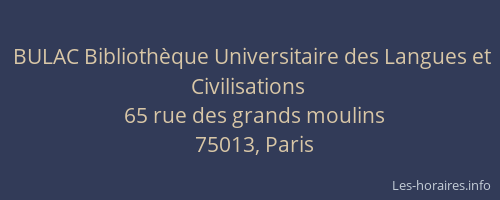 BULAC Bibliothèque Universitaire des Langues et Civilisations