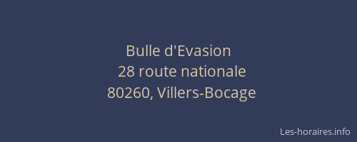 Bulle d'Evasion