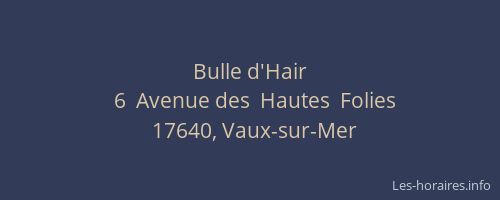 Bulle d'Hair