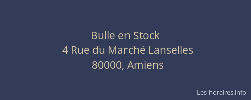 Bulle en Stock