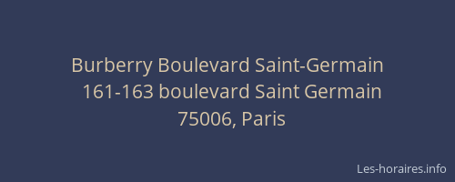 Burberry Boulevard Saint-Germain