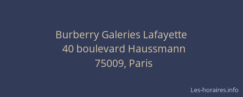 Burberry Galeries Lafayette