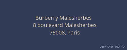 Burberry Malesherbes