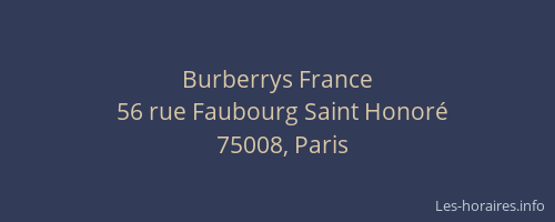 Burberrys France