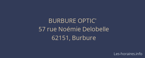 BURBURE OPTIC'
