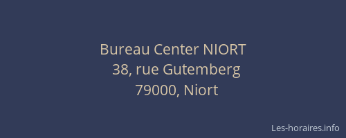 Bureau Center NIORT
