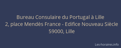 Bureau Consulaire du Portugal à Lille