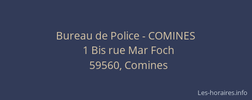 Bureau de Police - COMINES