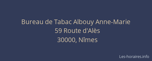 Bureau de Tabac Albouy Anne-Marie
